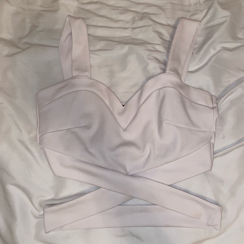 White criss cross crop top